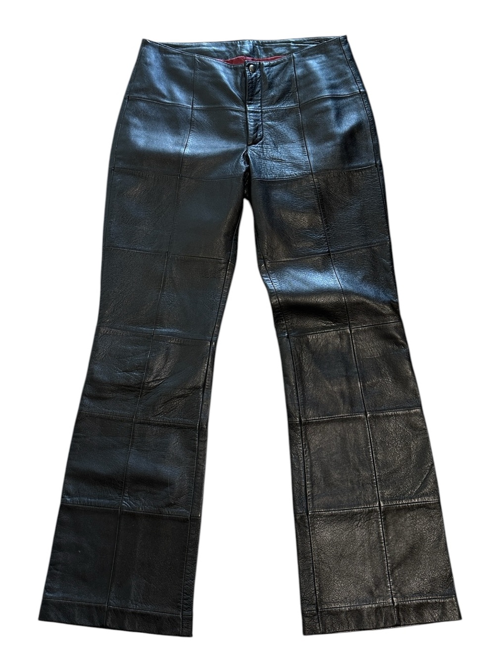 Vintage 90s y2k patchwork black leather pants Wilson’s leather